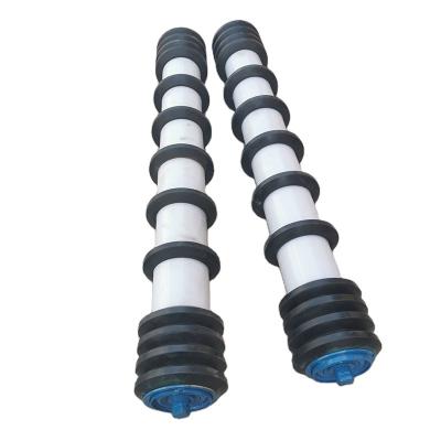 China Industrial Coal Mining Conveyor Impact Rubber Ring Spiral Bushing Cleaning Disc Return Waiting Roller for sale