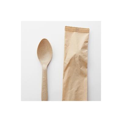 China Casual Biodegradable Bamboo Professional Tea Spoon With Craft Paper Packaging for sale