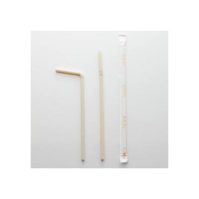 China Straw 6mm*210mm Bendable Professional Bamboo Biodegradable Occasional w/wrapping for sale