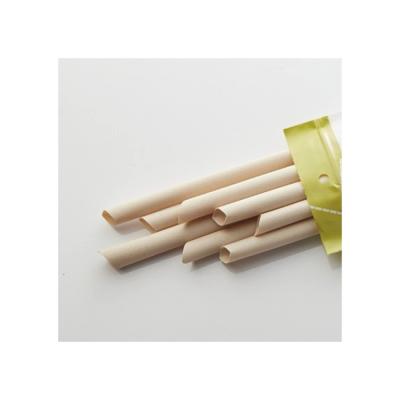 China Bobba Tip Casual Biodegradable Bamboo Pointed Straw w/wrapping 12mm*210mm for sale