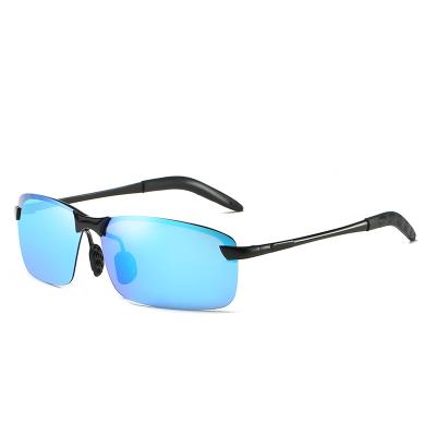 China Fashion Sunglasses Square Sports Sunglasses Polarized Men's Night UV400 Driving Yellow Semi-rimless Luxury Sunglasses 2021 Glass Len Cycling for sale