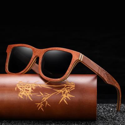 China Fashion Sunglasses Brown Men Retro Bamboo Sunglass Women Brand UV400 Mirror Square Sun Glasses Skateboard Wooden Sunglasses for sale