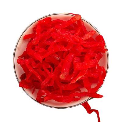 China Strip Dry Candy And Sour Dried Fruit Red Papaya Silk Gel for sale