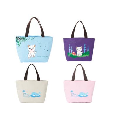 China Custom Logo Printed Cotton Canvas Promotional Gift Eco-Friendly Handled Tote Bag Recycled Reusable Shopping Bag for sale