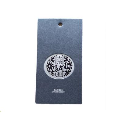 China Sustainable Wholesale Popular Paper Garment Black Clothing Hang Tag for sale