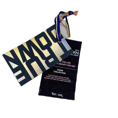 China Recyled Luxury Reusable Custom Brand Logo Shopping Clothing Hang Tags for sale