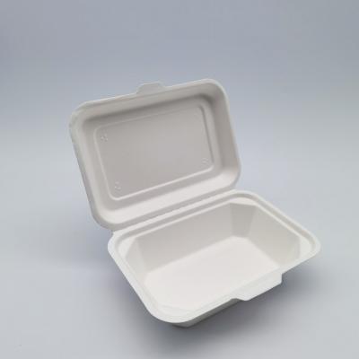 China Biodegradable Pulp Lunch Box 600ml Lunch Box Leak Proof Food Grade for sale