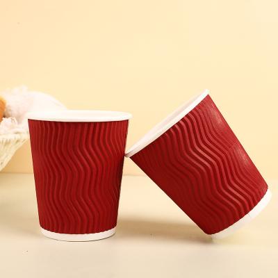 China Disposable Ripple Paper Cup For Beverage Offset And Flexo Printing for sale