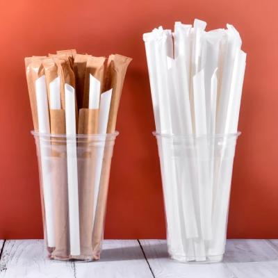 China White PLA Cutlery CPLA Plastic Straws 12*210mm Heat Resistance for sale