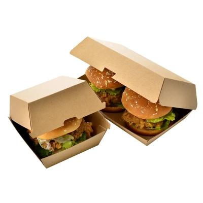 China Custom Logo Square Folding Paper Burger Box Corrugated Burger Boxes for sale