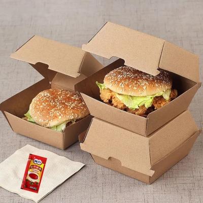 China 100% Recycled Corrugated Food Packaging Box Paper Hamburger Box Customized Shape for sale