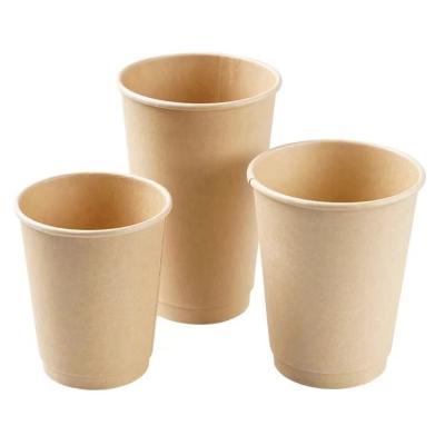 China 8oz PE/PLA Film Compostable Double Wall Cups Paper Tableware Durable for sale