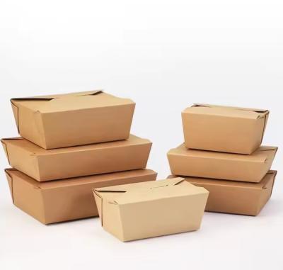 China Customized disposable salad paper box packaging for food kraft paper fruit salad box for sale