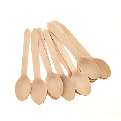 China Food Safe Wooden Party Cutlery Compostable Wooden Spoons Customization for sale