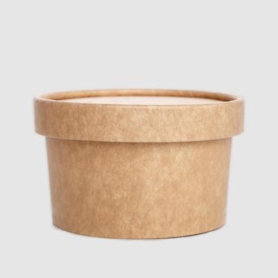 China 16oz Persoonlijk Gedrukt Wegwerp Kraft Papier Soepbeker Soep Container Met Papier Deksel Te koop