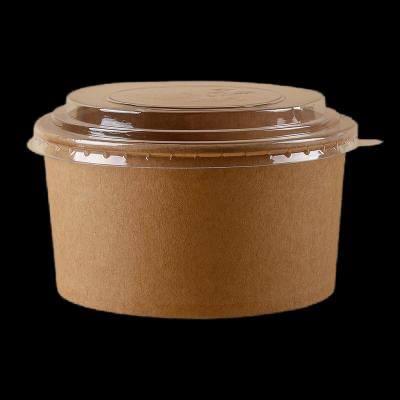 China Disposable Small Paper Soup Bowls Cup Craft Kraft Paper Soup Bowl 20oz Paper Bowl For Food PackagingInstant foods for sale