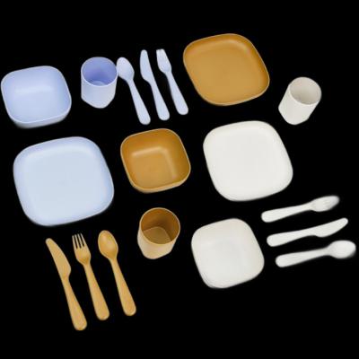 China Plastic PLA Biodegradable Disposable Tableware Environmental And Beautiful for sale