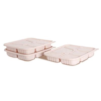 China 3 Compartment Disposable Cornstarch Meal Tray Disposable Meal Trays 160g for sale