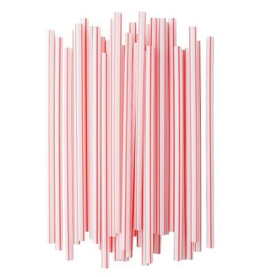 China Wholesale Red And White Striped Disposable PLA Straws For Hot And Cold Drink for sale