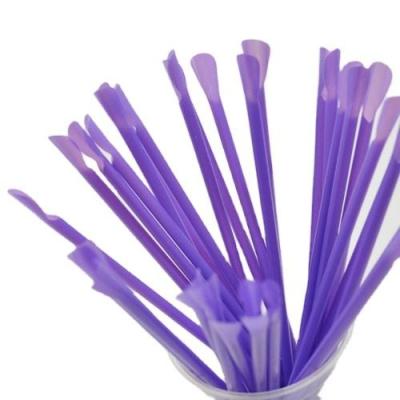 China Shave-ice Milk Shake Disposable PLA Straw With Spoon Multi-color PLA Spoon Straws Scoop Snow Cone Straws for sale