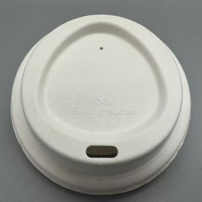 Chine Couvercles de tasse biodégradables à 100% en papier de canne à sucre en pâte de bagasse ou en papier en pâte de bambou Coupe avec couvercle à vendre