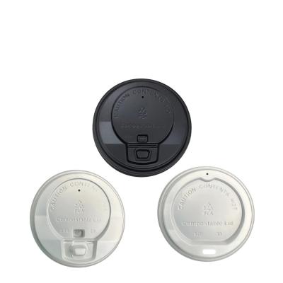 China Environment Protection Biodegradable PLA Coffee Cup Lid Non Plastic Strawless Lid Eco-friendly for sale