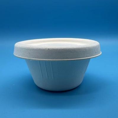 Chine Coupe à sauce en papier biodégradable 3 oz Coupe à sauce biodégradable et jetable avec couvercle à vendre