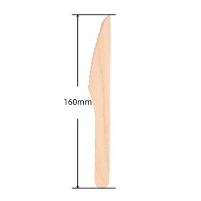 China Custom Logo Wooden Cutlery For Picnic Party Or Restaurant Take-Away Disposable Wood Knife for sale