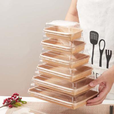 China Kraft Paper Sushi Box Manufacturers Custom Sizes  Disposable Takeout Sushi Box for sale