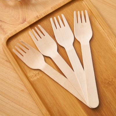 China Environmentally Friendly Wood Cutlery Disposable Wooden Fork  For Takeaway for sale