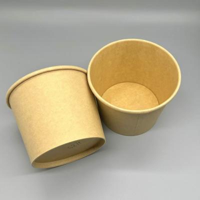 China Disposable Multi Size Soup Cup Kraft Paper Bowl Food Packing Containers with Lids for sale