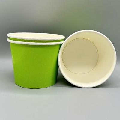 China Factory price food grade paper ice cream green ice cream round cup PET round lid wholesale for sale