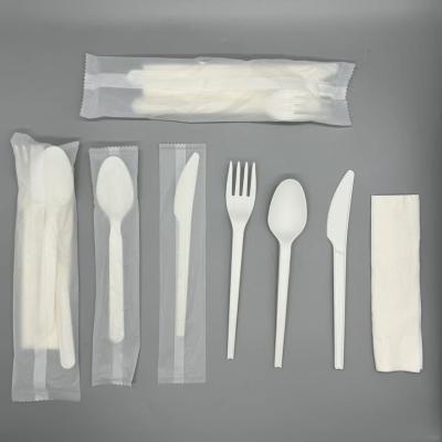 China Biodegradable Cutlery Composable PLA Airline Dispos Plastiable Biodegradablec Cutlery for sale