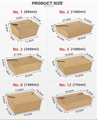 China GZ Bio BPI Biodegradable Kraft Food Container Kraft Disposable Lunch Meal Box Kraft Take Out Chicken Box for sale