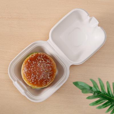 China Biodegradable Compostable Sugarcane Bagasse Pulp Sugar Cane Disposable Tableware Lunch Meal Box Takeaway Food Container for sale