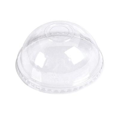 China Food Grade PET PLA Plastic Arch Dome Cup Lids Disposable Biodegradable Transparent For Ice Cream Smoothie Cup Lids for sale