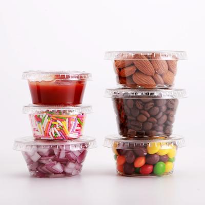 China PLA Biodegradable Clear Disposable Plastic Restaurant Sauce Cup Container With Lid Portion Cup for sale