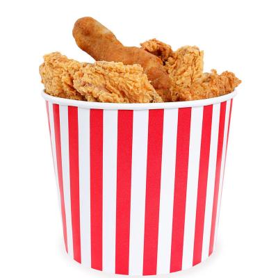 China Custom Logo Printed Food Grade Popcorn Tub Cup Disposable Fried Chicken Packing Bucket Barrel for sale