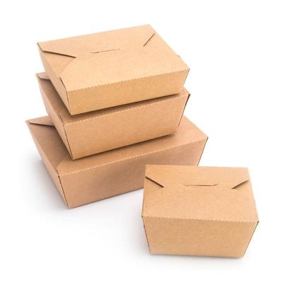 China Hot Selling Recycled Brown Kraft Paper Food Grade Packaging Box Salad Sandwich Takeaway Food Lunch Box for sale