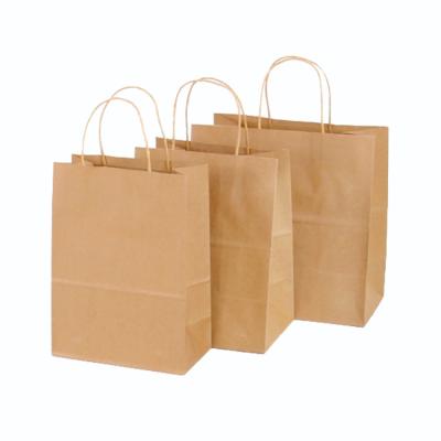 China Eco Reusable Hard Extra Large Fast Food Packaging Takeaway Apple Custom Logo Twisted Handle Kraft Paper Bag for sale