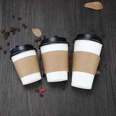 China Custom Logo Wellpappe Papier Tasse Jacke für heiße und kalte Getränke Kraft Kaffee Tasse Ärmel zu verkaufen