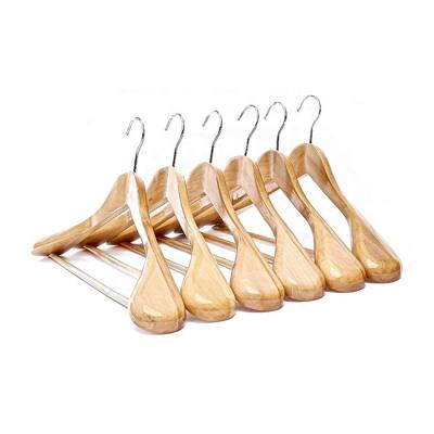 China Factory Wholesale Contemporary Solid Wood Coat Hangers Wooden Coat Hangers for sale