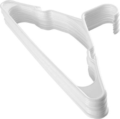 China Eco - Friendly White Plastic Hangers Standard Plastic Clothing Hangers , Notched for sale