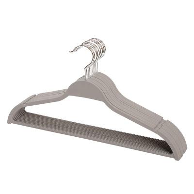 China 2021 Hot Product Eco-friendly Material Plastic Hangers Color Customized Hangers With Rubber On Face for sale