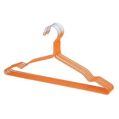 China 2021 Contemporary Hot Sale Factory Supply Products Bulk Non Slip PVC Coated Wire Hanger Orange For Household for sale