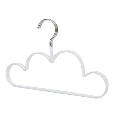 China Factory Wholesale Contemporary Wire Metal Non Slip PVC Coated Kids Clothes Hanger White For Household for sale