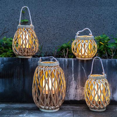 China Home Decoration Rattan Storm Lantern Bamboo Weaving Linterna La For Outdoor Home Decoration for sale