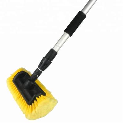 China Water Flow Telescopic Long Handle Car Wash Brush Car Truck Industrial Brush for sale