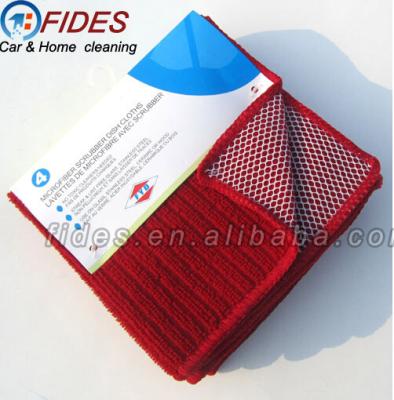 China Sustainable Microfiber Scrubber Dish Cloth /microfiber Cloth Kitchen for sale