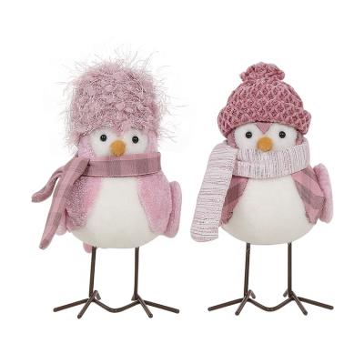 China Christmas Animal Ornaments Doll Kids Cloth SOTE 07AB Pink Standing Bird Bird Decor for sale